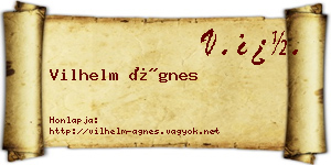 Vilhelm Ágnes névjegykártya