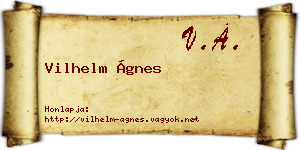 Vilhelm Ágnes névjegykártya